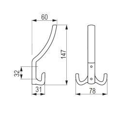 věšák Marcel XL, matný nikl