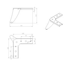 Nábytková nožička FS009, lesklý chrom