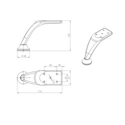 Nábytková nožička FS011, lesklý chrom