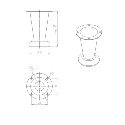 Nábytková nožička FS016, černá matná