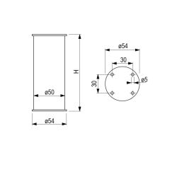 Nábytková nožička FA008, matný chrom