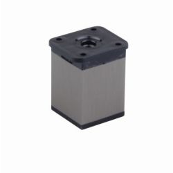 Nábytková nožička FA009, imitace nerez/ černý plast