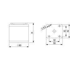 Nábytková nožička FA012, černá matná