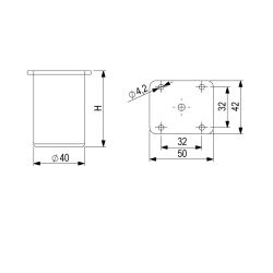 Nábytková nožička FA010, matný chrom