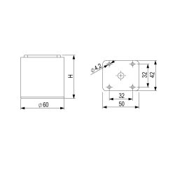 Nábytková nožička FA011, matný chrom