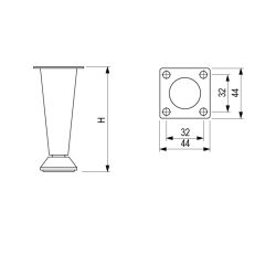 Nábytková nožička FS002, matný chrom