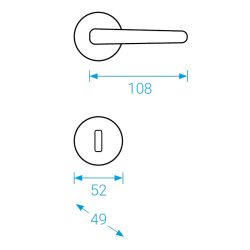 klika KRISTINA R - mosaz, broušený bronz