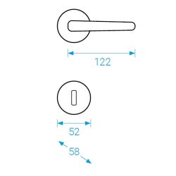 klika NICOL R - kombinace lesklý chrom/satin nikl