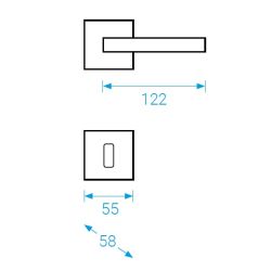 klika NICOL S - kombinace lesklý chrom/satin nikl