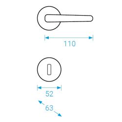 klika Sina R - mosaz, bronz česaný
