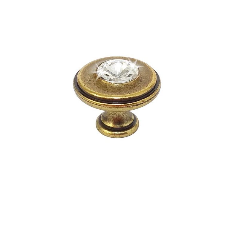 knopek Luccico s krystalem, starozlatý