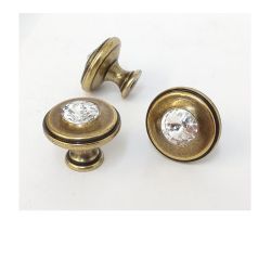 knopek Luccico s krystalem, starozlatý