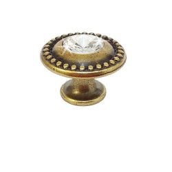 knopek Splendo s krystalem, starozlatý