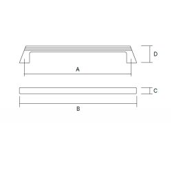 madlo Grooves, zlatá broušená