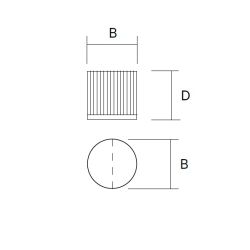 knopek Grooves S, lesklý chrom