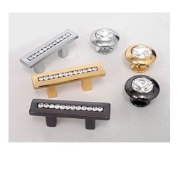 úchytka Esedra S s krystaly, pozlacená