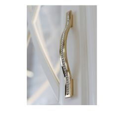 úchytka Esedra M s krystaly, pozlacená