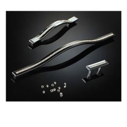 úchytka Esedra M s krystaly, černý lesklý nikl