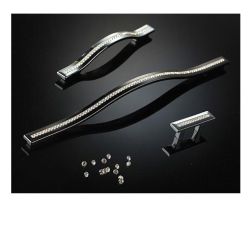 úchytka Esedra L s krystaly, černý lesklý nikl