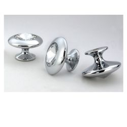 knopek Dioniso S s krystalem, lesklý chrom