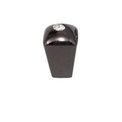 knopek Strass Crystal Comiso, černý lesklý nikl