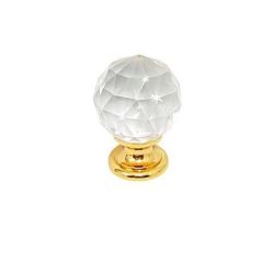 krystalový knopek Fulgor, průměr 25 mm, zlatá lesklá