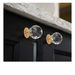 krystalový knopek Fulgor, průměr 25 mm, zlatá lesklá