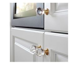 krystalový knopek Fulgor, průměr 25 mm, zlatá lesklá