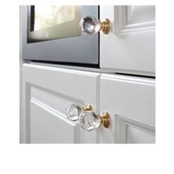 krystalový knopek Fulgor, průměr 30 mm, zlatá lesklá