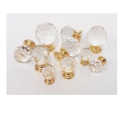 krystalový knopek Fulgor, průměr 30 mm, zlatá lesklá