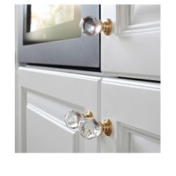 krystalový knopek Fulgor, průměr 35 mm, zlatá lesklá