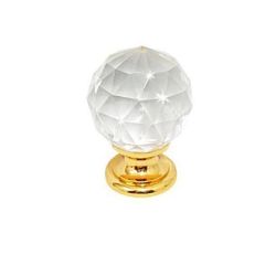 krystalový knopek Fulgor, průměr 40 mm, zlatá lesklá
