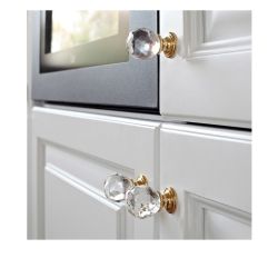 krystalový knopek Fulgor, průměr 40 mm, zlatá lesklá