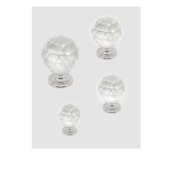krystalový knopek Fulgor, průměr 20 mm, lesklý chrom