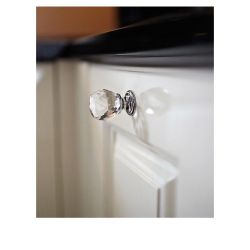 krystalový knopek Fulgor, průměr 30 mm, lesklý chrom