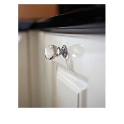 krystalový knopek Fulgor, průměr 40 mm, lesklý chrom