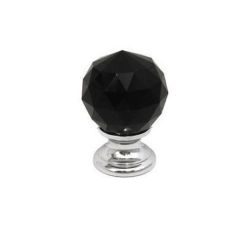 krystalový knopek Fulgor, průměr 30 mm, lesklý chrom