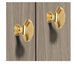 mosazný knopek Egea L, lesklá mosaz