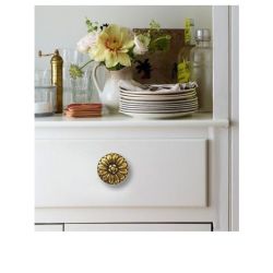 knopek Aster, průměr 40 mm, starozlatá