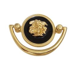 mosazná úchytka klepadlo Medusa, pozlacený