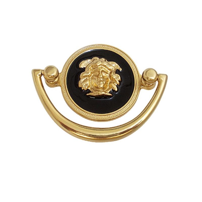 mosazná úchytka klepadlo Medusa, pozlacený