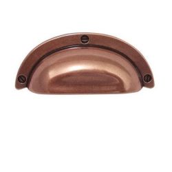 úchytka mušle Anita, měď antik