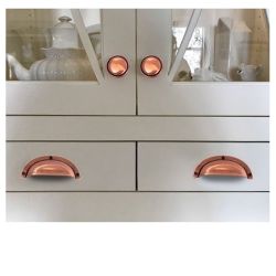 úchytka mušle Anita, měď antik