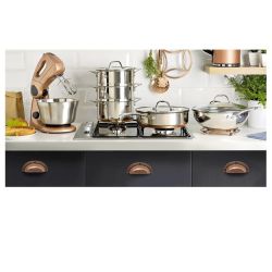 úchytka mušle Anita, měď antik