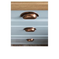 úchytka mušle Anita, měď antik