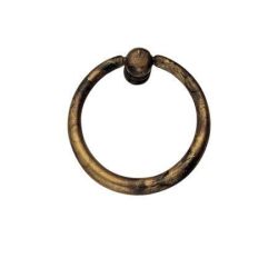 mosazná úchytka klepadlo Tondo M, mosaz antik