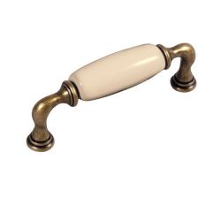 keramická úchytka Decora, staromosaz