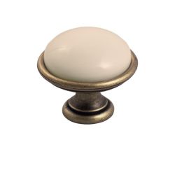 keramický knopek Brando, průměr 40 mm, staromosaz