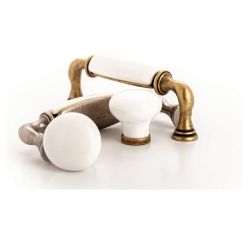 keramická úchytka Decora, staromosaz