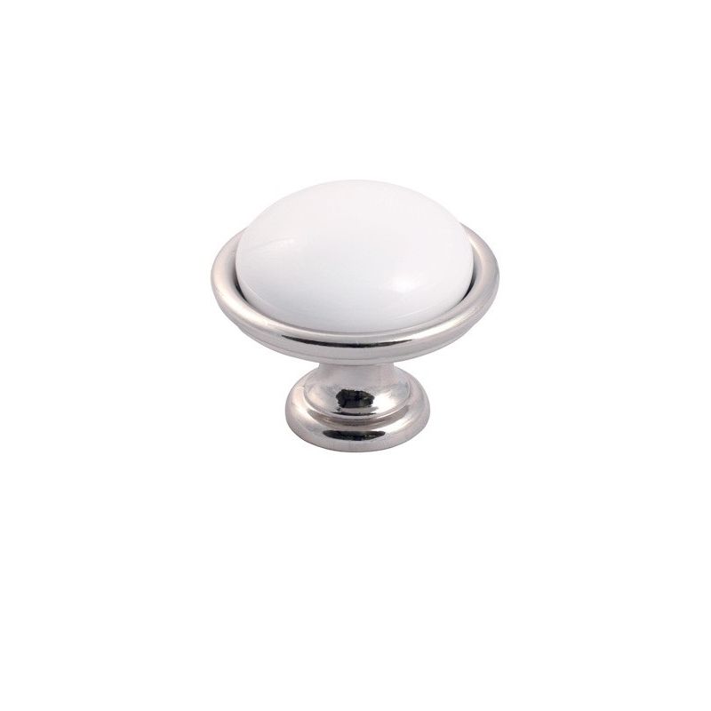 keramický knopek Brando, průměr 35 mm, lesklý nikl